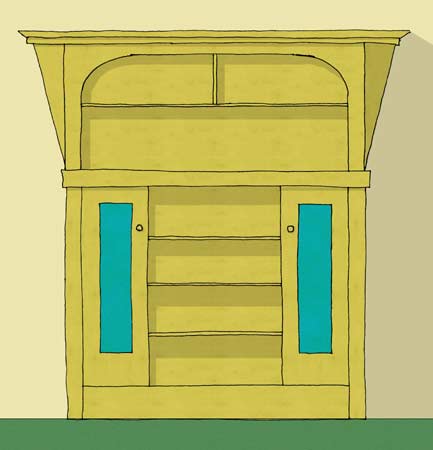 drawing of a bookcase