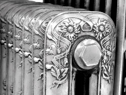 photo of polished cast iron radiator