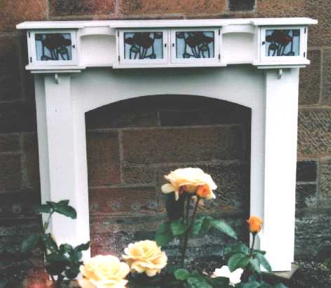 replica of a fire surround designed by Ernest Archibald Taylor in 1908, destroyed in the Antiques Warehouse fire