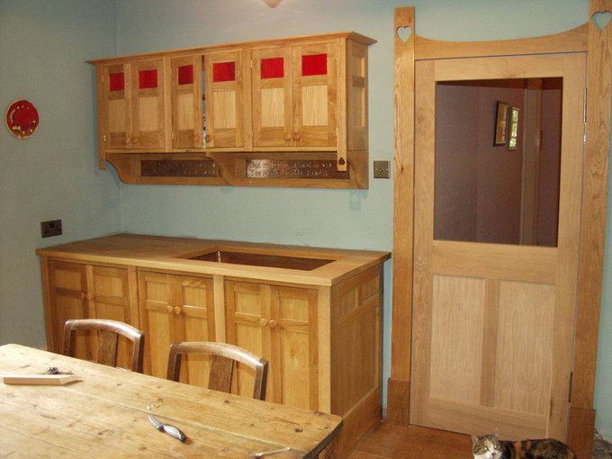 photograph of hand made arts and crafts kitchen