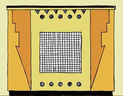 drawing of an art deco radiator cabinet
