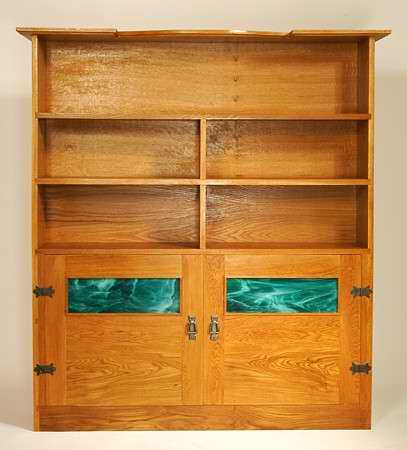 photograph of a bespoke oak bookcase