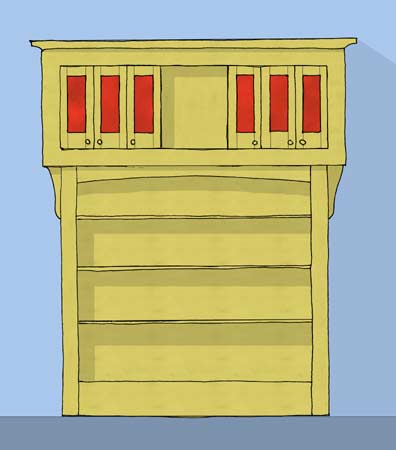 drawing of a bookcase
