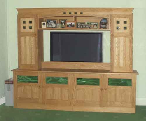 photograph of entertainment unit for a 50-inch plasma television