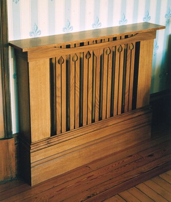 photograph of oak veneered radiator cabinet